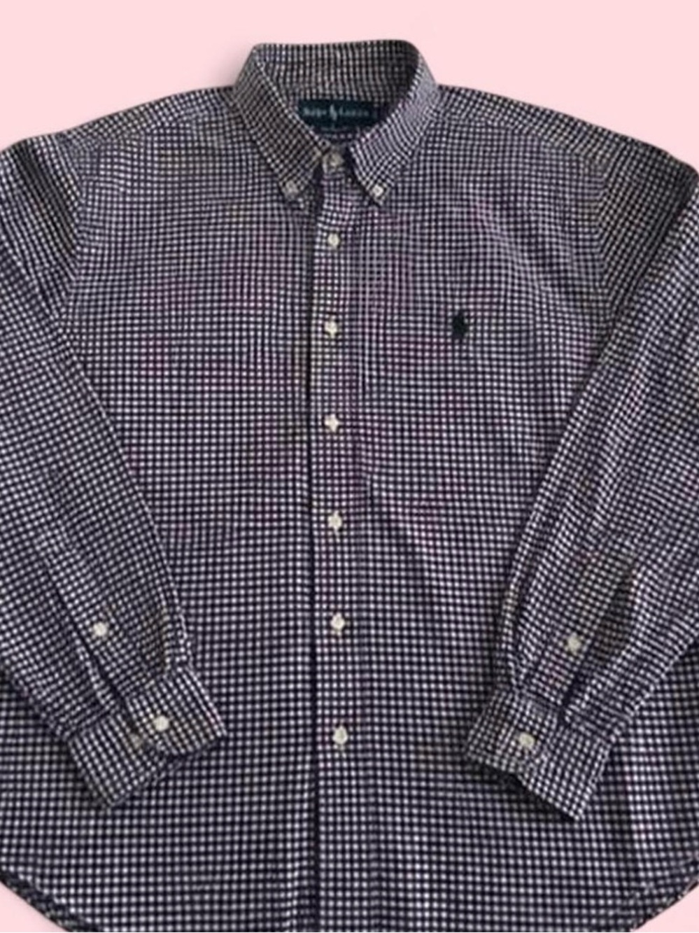 Ralph Lauren Purple & White Gingham Button-Down Shirt